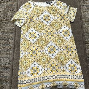 Lulus Yellow Floral Short Dress Small